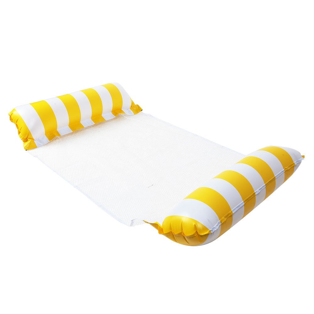 Foldable Summer Water Hammock Swimming Pool Inflatable Mat Toys Rafts Floating Bed for Kids&adult Swimming Mattress: A Yellow