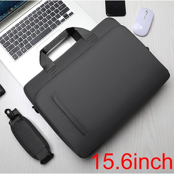 Laptop Briefcase Bag 14&15.6 inch Waterproof Notebook Handbag Business Shoulder Bag for Men and Women: 15.6 DARK GRAY