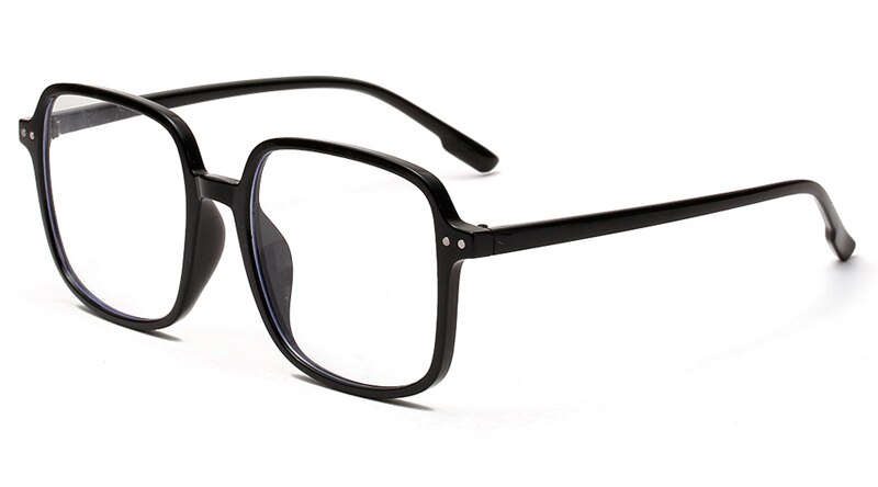 Peekaboo big blue light glasses for computer eye protection eyewear frames men square retro rivets transparent green: black with clear