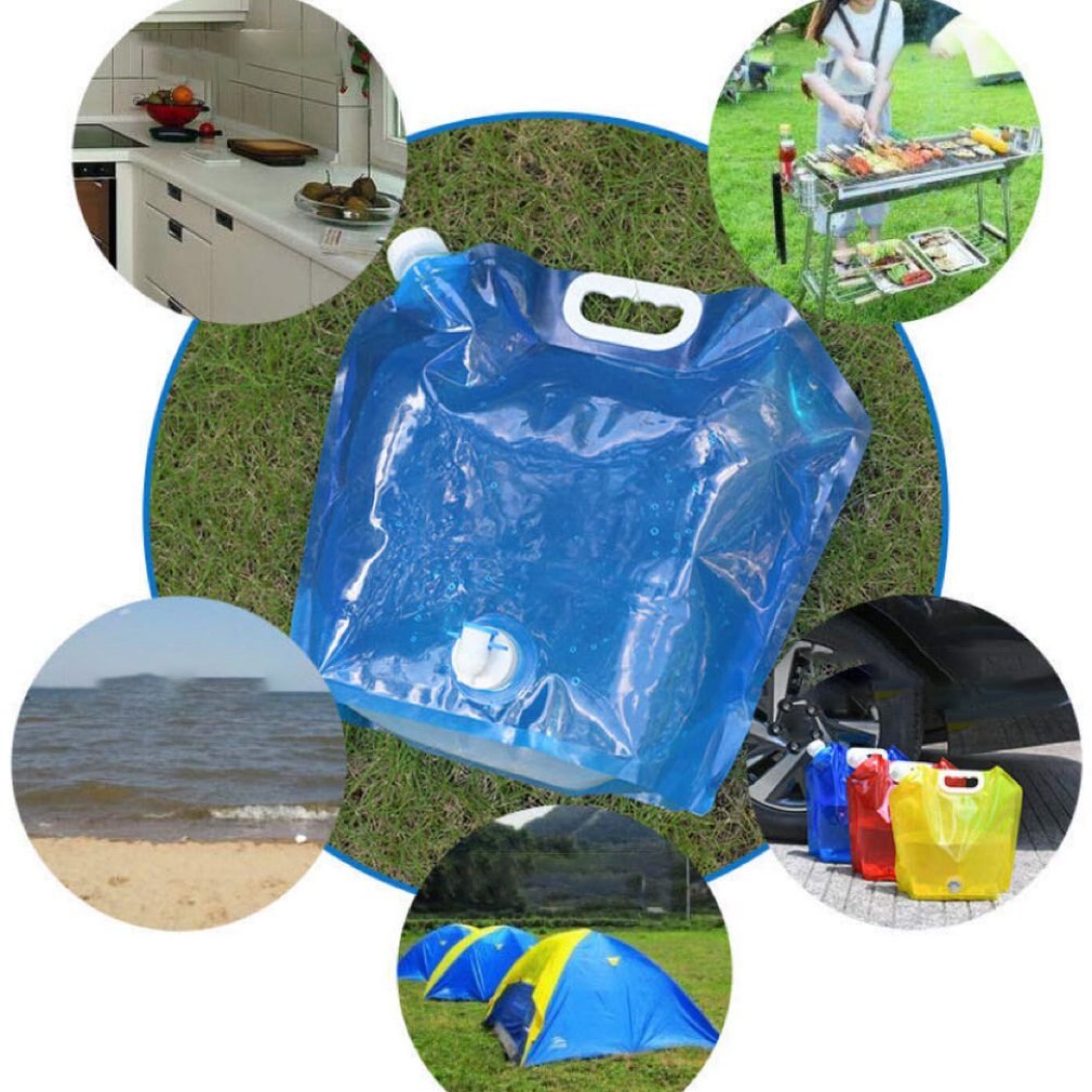 Thuis Outdoor Opvouwbare Draagbare Water Zak Met Kraan Auto Water Opbergtas Emmer Nood Waterzak Sport Rijden Fles