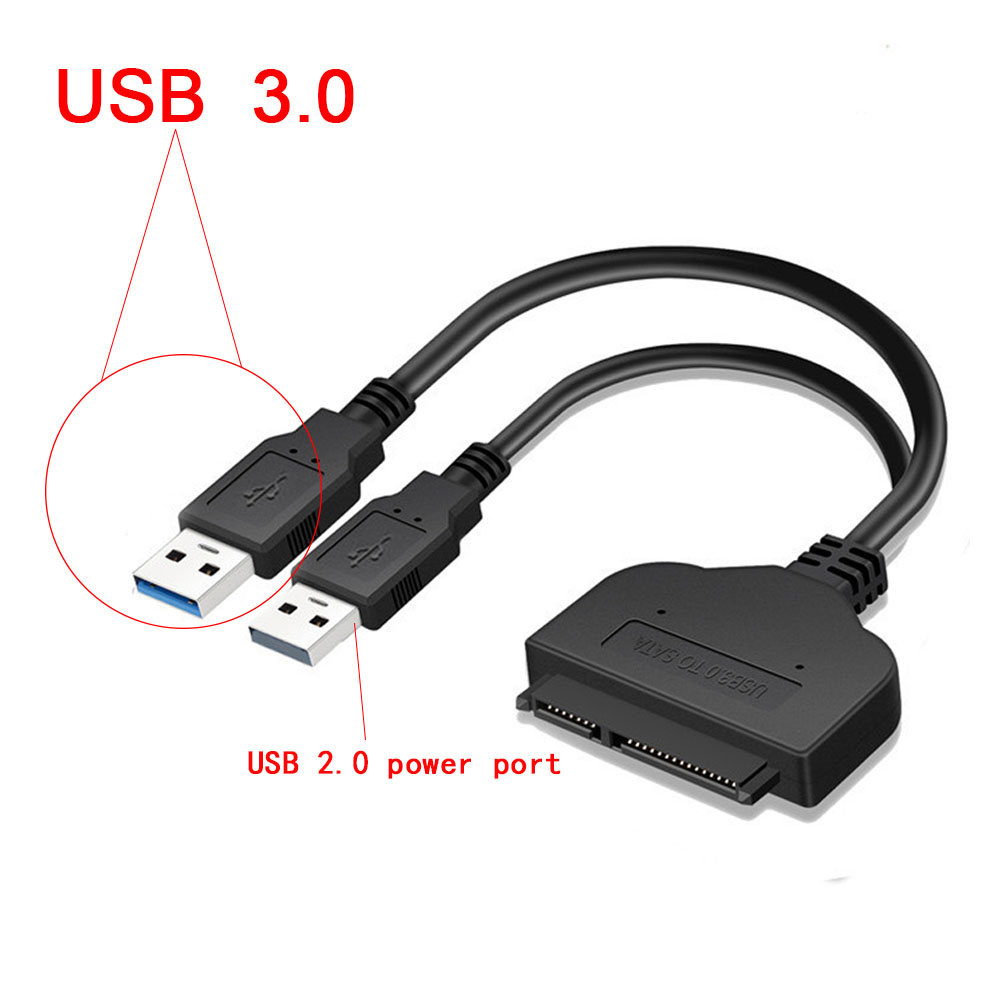 Usb Sata Kabel Sata 3 Naar Usb 3.0 Adapter Computer Connectoren Adapter Ondersteuning 2.5 Inch Ssd Hdd Harde Schijf 22 Pin Sata Iii Kabel: Black / 0.2M