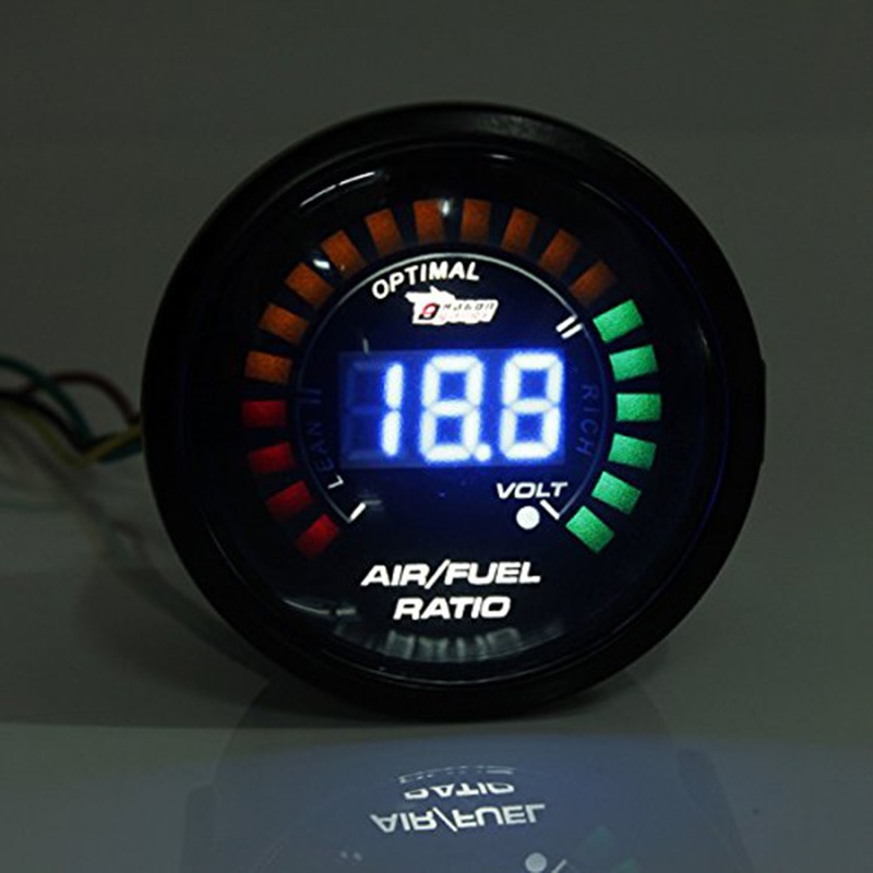 Car AFR Meter 20LED Digital Car Air Fuel Ratio Monitor Gauge Oxygen Content Monitor Blue 2'' 52MM Blue Car Meter Car Accessories