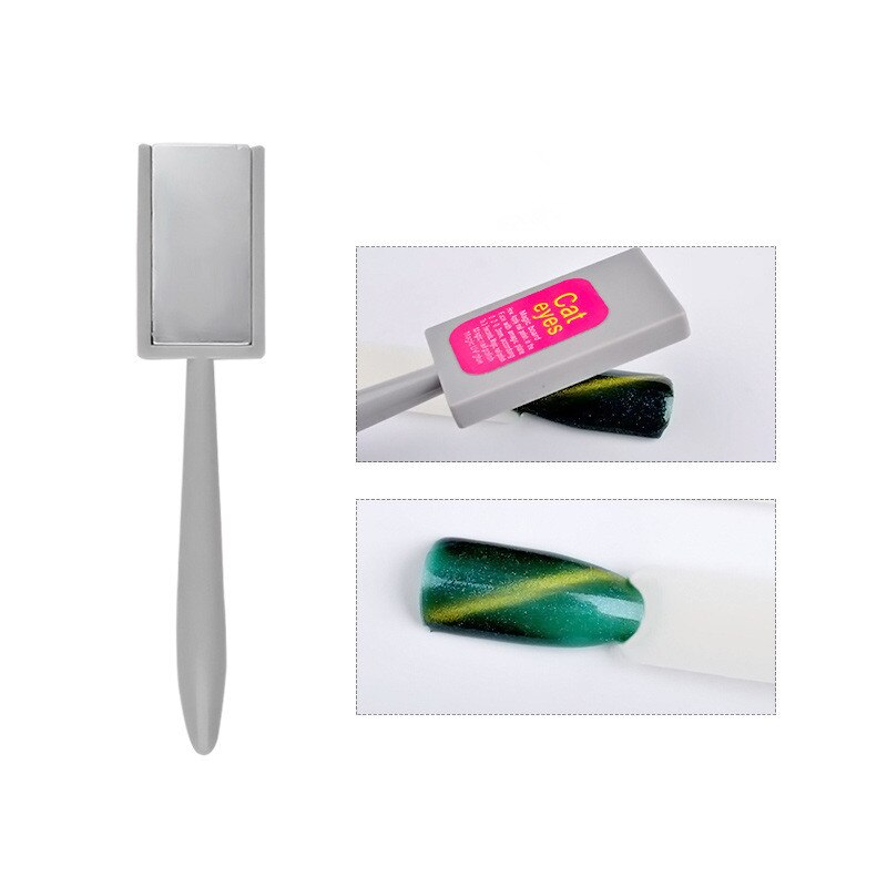 Nail Art Magnet Stick Board for Gel Varnish 9D Cat's Eye Line Strip Effect Square Round Shape Strong Magnetic Nail Tool: G-A053-1