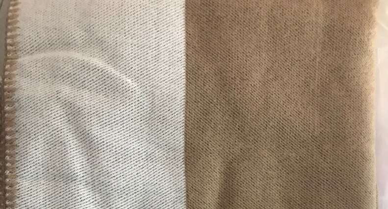 Manta suave de punto de Cachemira y lana gris LISM para adultos, manta de hilo teñido a cuadros, para amigos: Brown