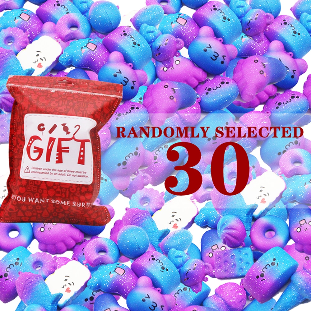 30Stck PU sternenklar Himmel squishy Langsam Rebound Dekompression Brot Spielzeug tücher Anti-betonen Spielzeug squishies spielzeug für freundlicher und erwachsene