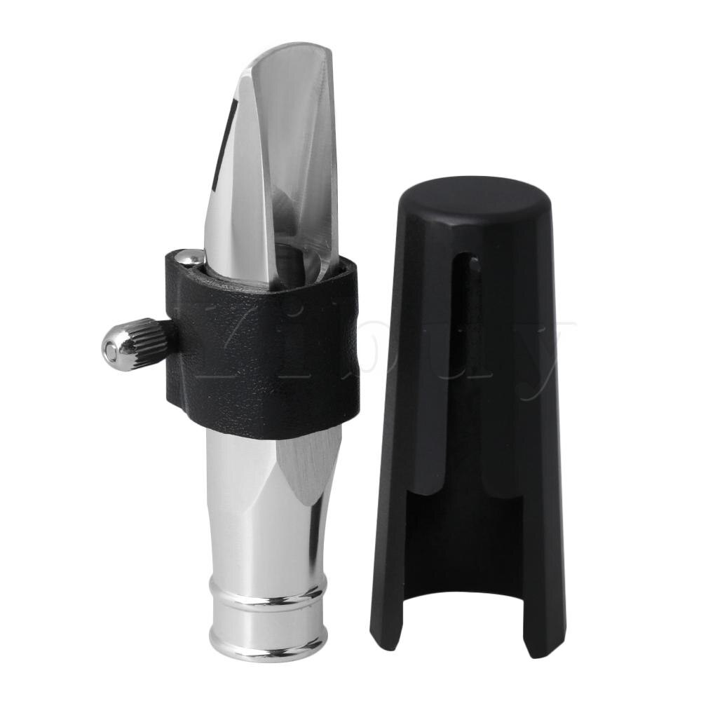Yibuy argent plaqué or Jazz ténor Saxophone embouchure avec pince en cuir 9 #