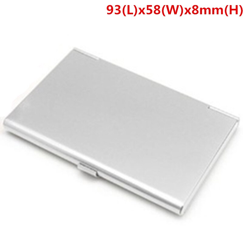 Rectangle Aluminum ID Credit Card Holder Storage Case Box Business Bank Card Holder Suitcase Shape Organizer: Sliver 2