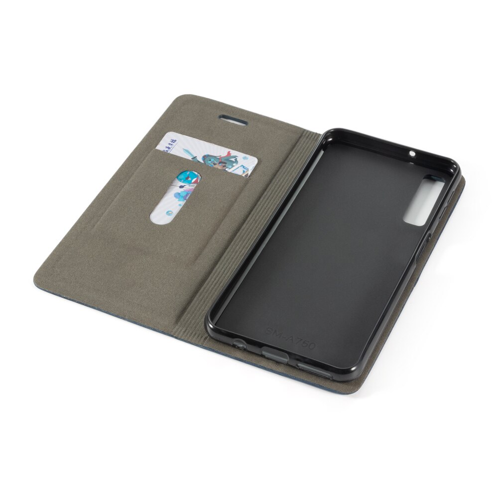 Funda de libro de cuero para el modelo Samsung Galaxy A7 A750 funda de teléfono de negocios con tapa para Samsung Galaxy A9 funda trasera de silicona suave