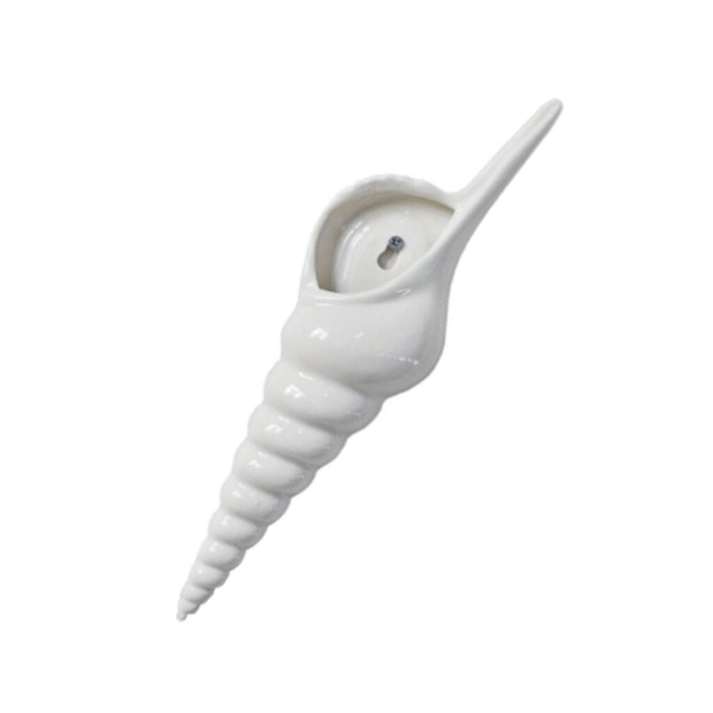 Modern White Ceramic Sea Shell Conch Flower Vase Wall Hanging Home Decor