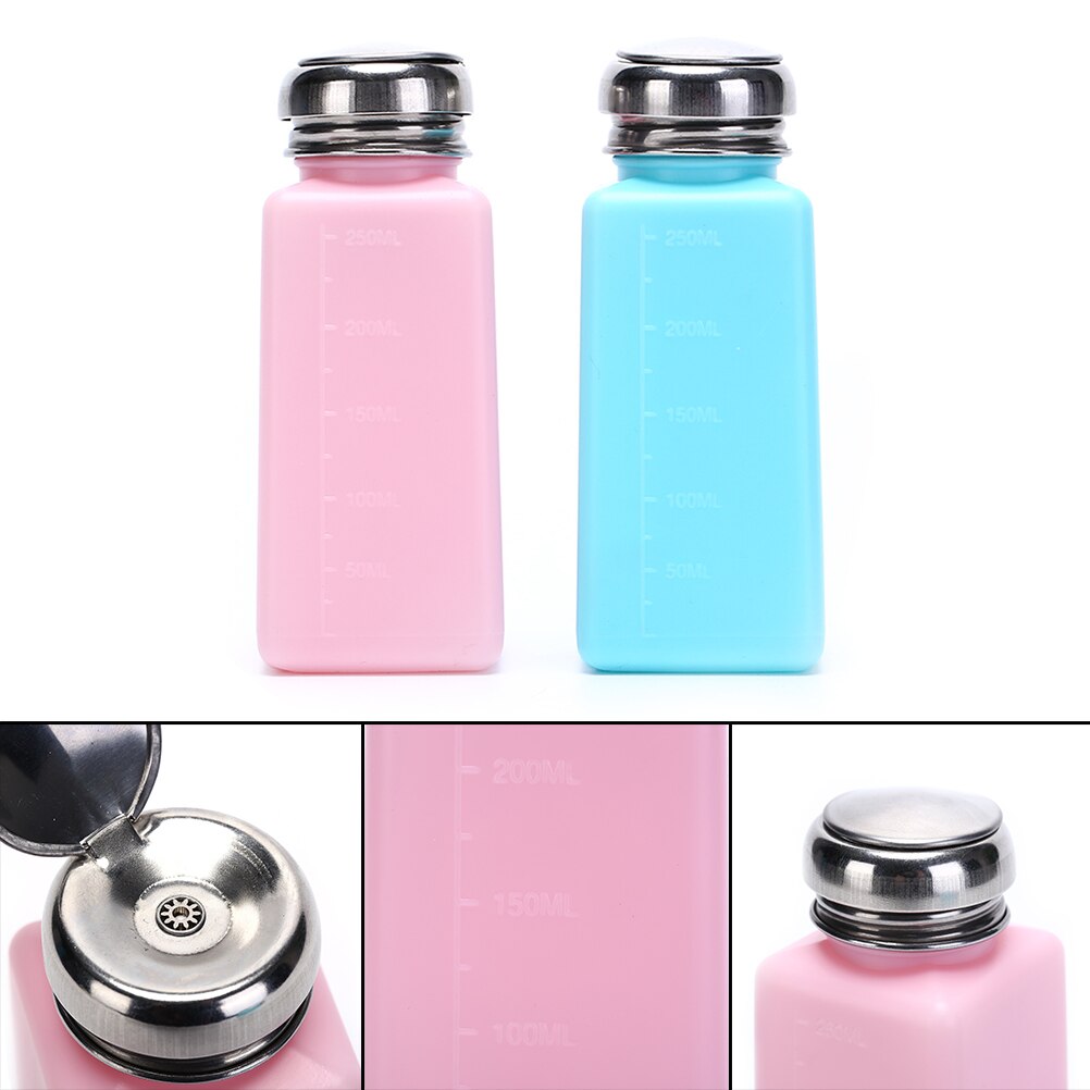 1 Pc 250 Ml Plastic Nail Fles Kleurrijke Lege Vierkante Wassen Nagellak Fles Met Metalen Cap Voor Kinderen