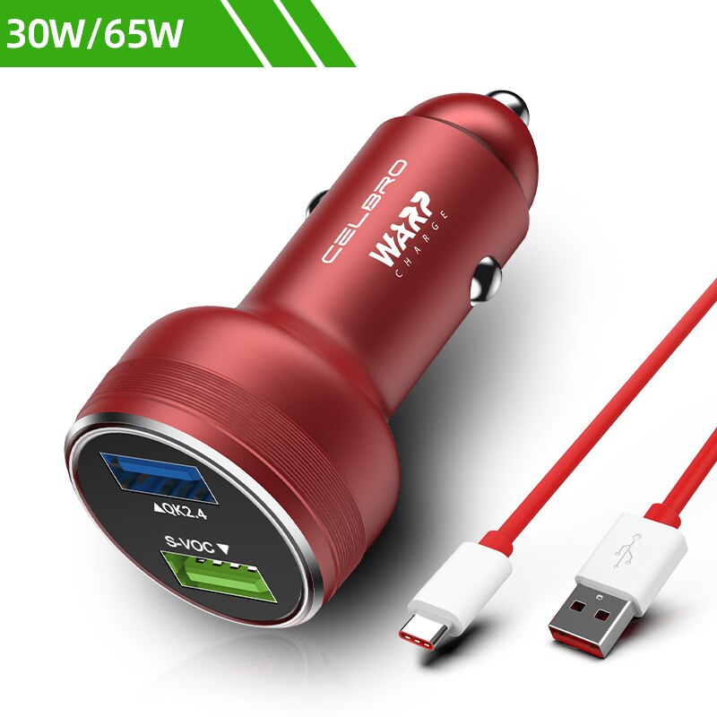 Voor Oneplus Dual Usb Autolader 80 W Supervooc Warp Charge 65 30 W Super Fast Charge 65 W Dash One Plus 10T 10 Pro Nord 2T 9 8: RSA