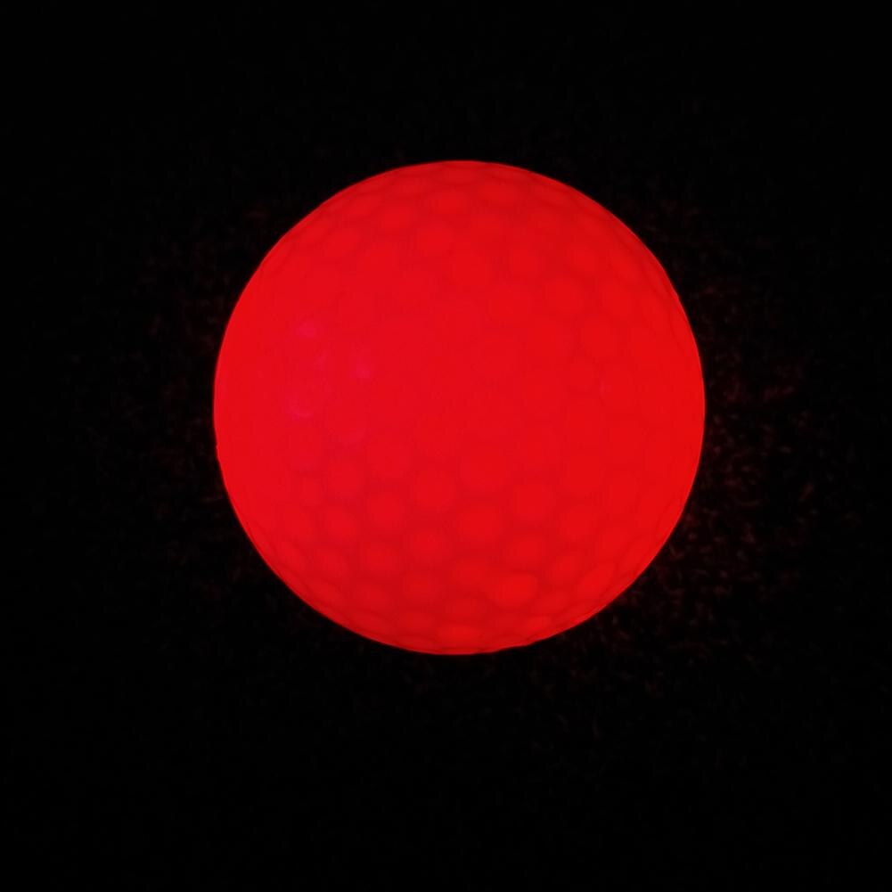 Synthetic Rubber Golf LED Luminous Ball Multi-color Permanent Bright Ball: Red Permanent