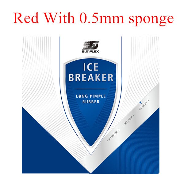 Gomma da ping-pong da ping-pong allungabile lunga SUNFLEX ICEBREAKER con gomma spugnosa senza spugna (bue Topsheet): rosso 0.5mm sponge