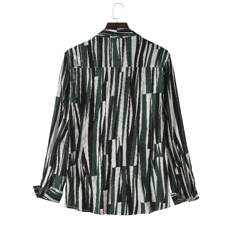 Långärmade linneskjortor herr märke grå skjorta herr vår lin randig skjorta man casual camisa overhemd