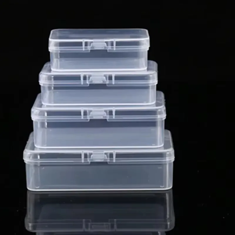 Mini Plastic Rectangular Storage Box Translucent Packing Box Dustproof Durable Strong Jewelry Storage Case Container: S / green
