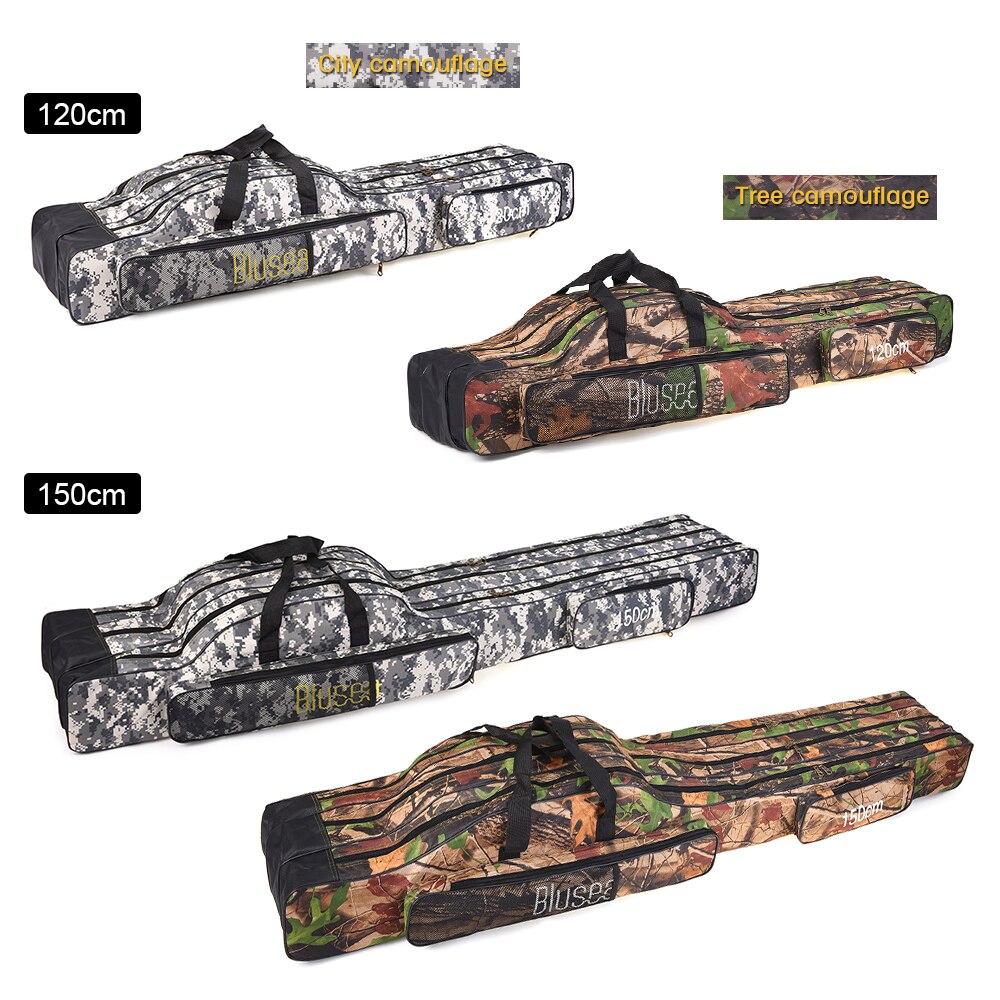 Blusea 120Cm 150Cm 3 Lagen Vissen Tas Draagbare Vouwen Hengel Reel Tas Visgerei Carry Bag Case reizen Opbergzakken