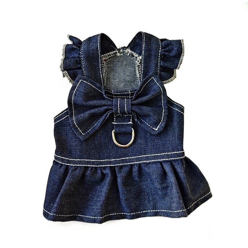 Huisdier Kleding Kleine Hond Jurk Strik Leuke Denim Rok Comfortabele Zachte Handelbaar Jas Mode Mooie Vest Chihuahua Yorkshire: dress / Xl