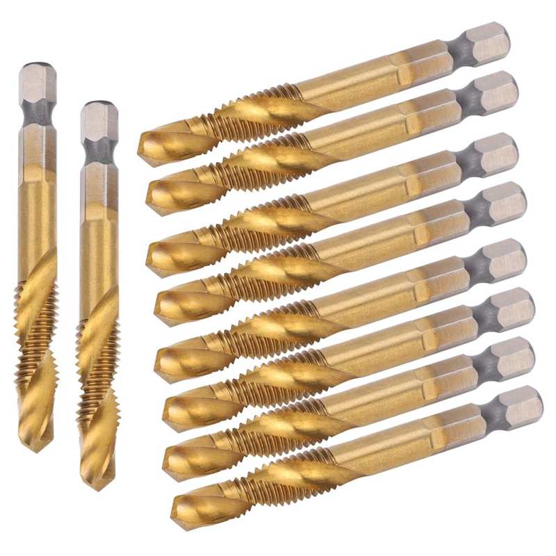 Screw Tap Thread Tap M8 HSS Screw Tap Kit High Speed Steel 6.8mm Drill Bits Hex Shank Tapping Tools Tap Drill Bits Kit
