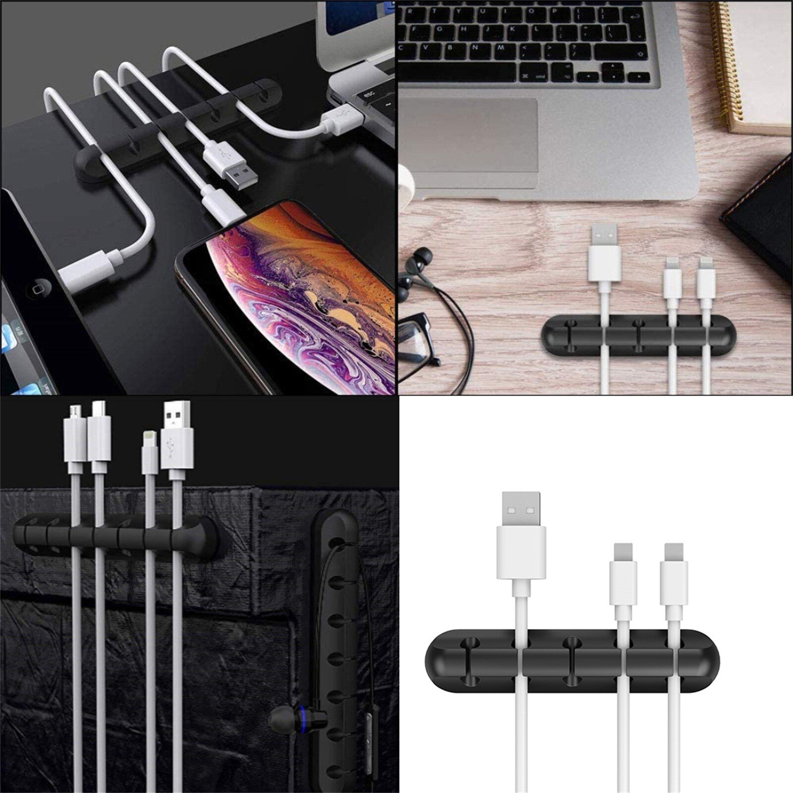 Kabel Veranstalter & Magnetische Stecker Box Silikon Usb Kabel Wickler Flexible Kabel Management Clips Für Maus Kopfhörer Halter #3