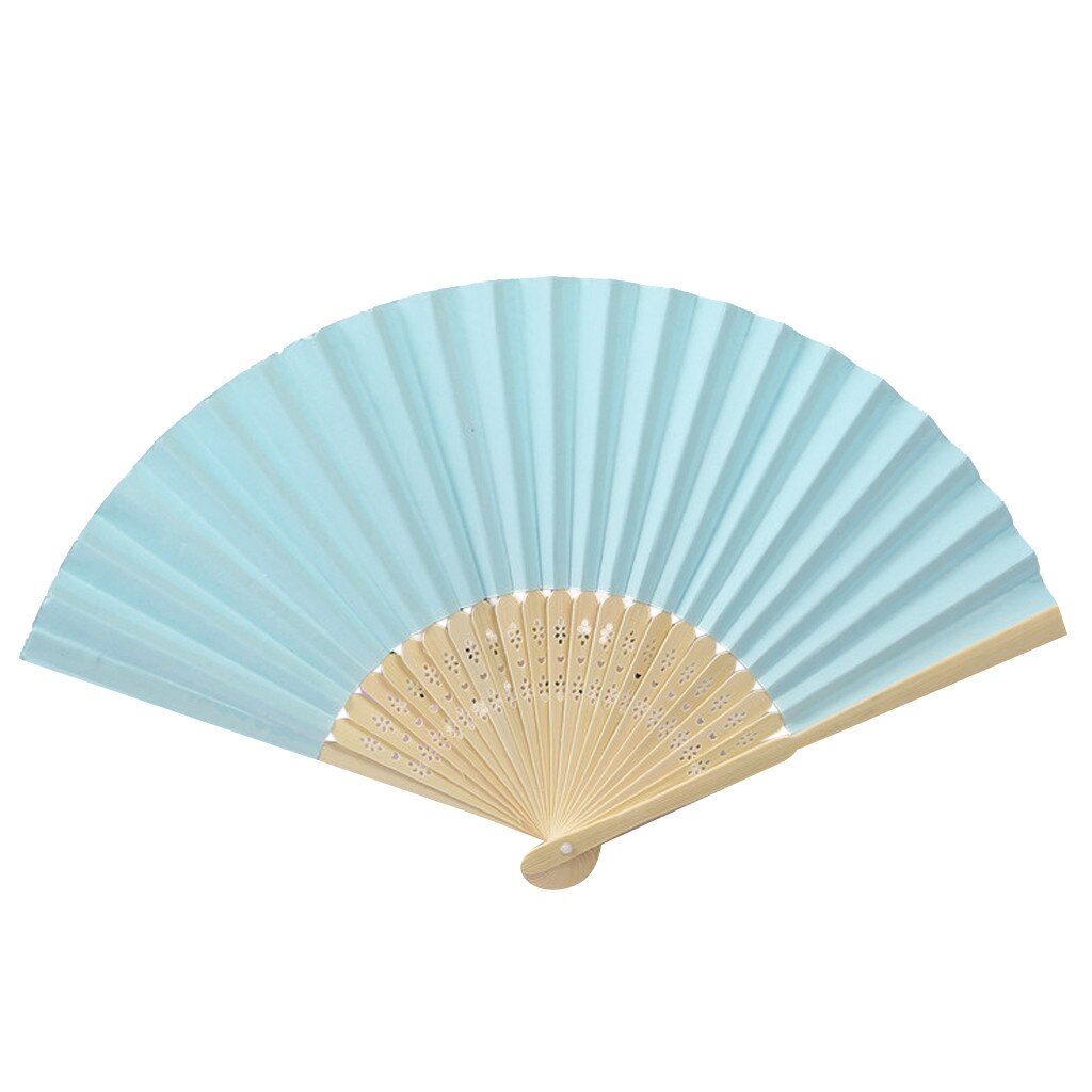 Mode Patroon Folding Dance Wedding Party Folding Handheld Effen Kleur Fan: C