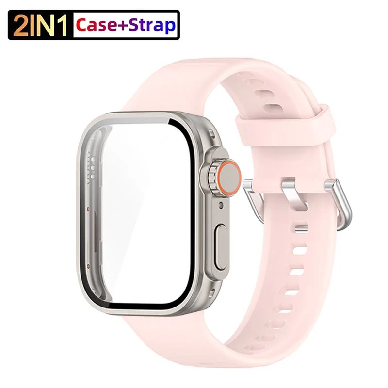 Correa de silicona para Huawei Watch Fit 3 Band con funda protectora de pantalla mejorada a Ultra2 funda para Huawei Fit 3 accesorios de muñeca: Violet niebla