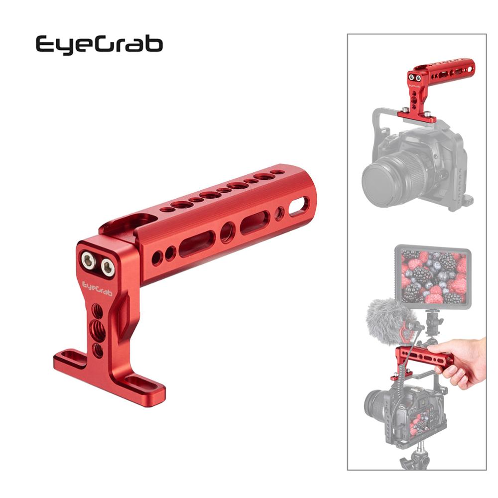 Eyegrab L Plate Holder Hand Grip Tripod Bracket CNC Cold Shoe Handle Hand Grip Camera Multiple Mounting Options: Red