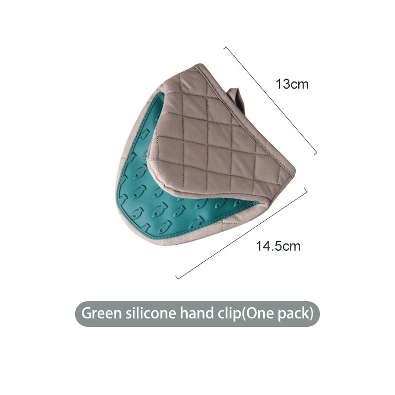 Manoplas calientes para horno, almohadilla aislante para microondas, utensilios de cocina, engrosados, aislantes del calor, 1 unidad: One Piece-Green 1