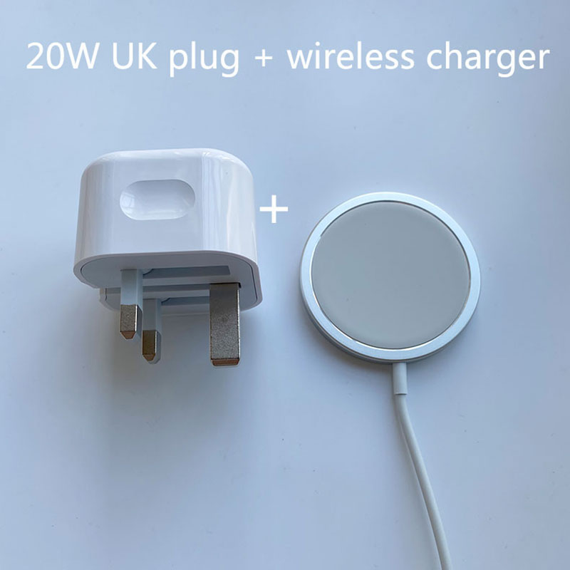 20W Pd Fast Charger Voor Iphone 12 Eu/Us/Uk Plug Magnetische Draadloze Oplader Voor Iphone 12 oplader Voor Ipad USB-C Voor Iphone13: Wireles with UK Plug