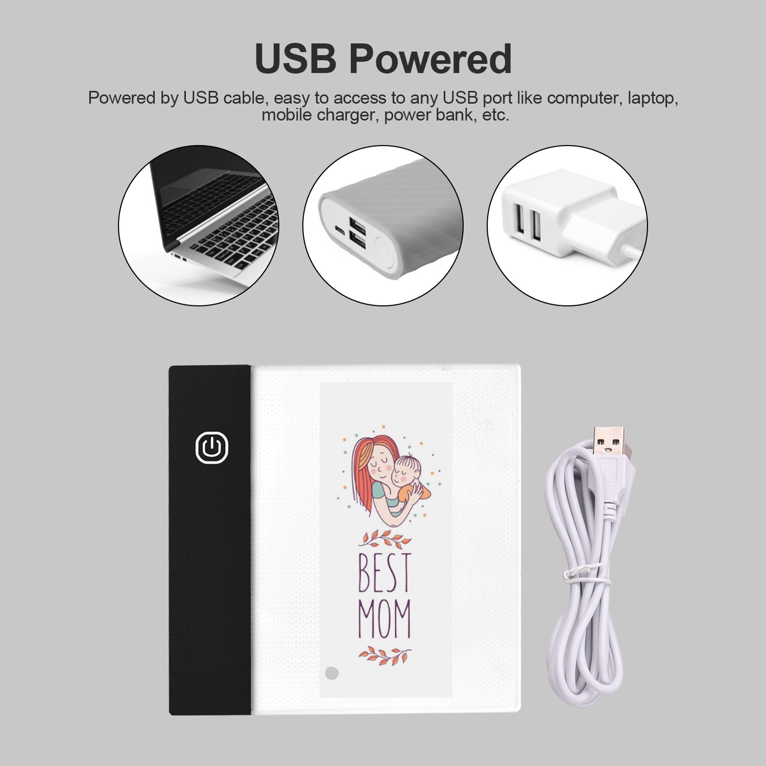 Kit de libro plegable con Mini almohadilla de luz LED de caja de luz tableta con agujero 300 hojas Flipbook tornillos de encuadernación de papel para dibujo