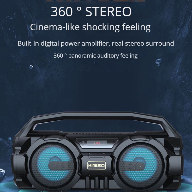 Leistungs starke Bluetooth-Lautsprecher Hifi EQ kabellos Subwoofer Heimkino MP3-Spieler Radio Karaoke mit Mikrofon Super Bass Boom Kasten