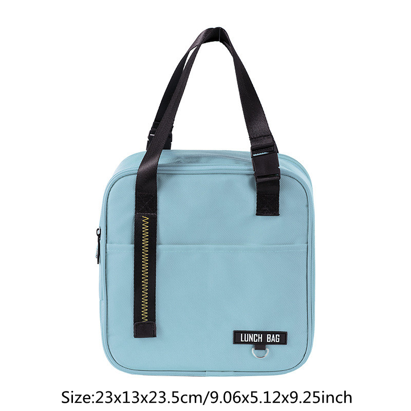Draagbare Canvas Lunch Tas Vrouwen Outdoor Camping Wandelen Picknick Voedsel Koeler Pouch Reizen Eten Opslag Thermische Pakket Accessorie: B Blue