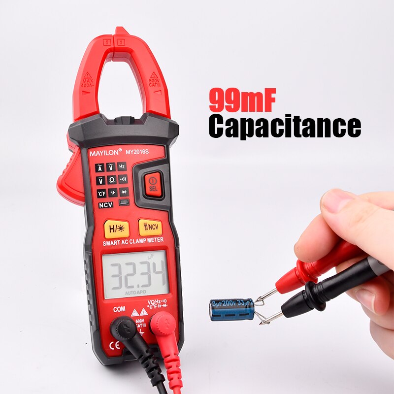 Amperometric Clamp Smart Clamp Meter true rms Tester MY2016S Digital Multimeter Voltage Current Meter Ohm Capacitance Hz AC DC