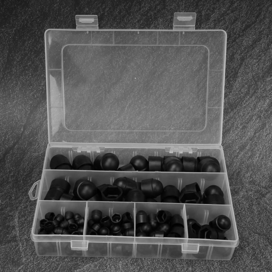 145pcs/box Rubber Dome Nut Kit M5 M6 M8 M10 M12 Hex Nut Cap Hardware Fasteners