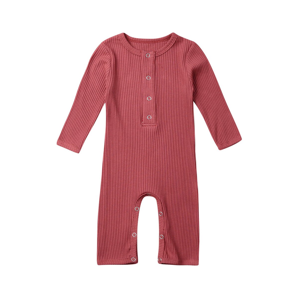 otoño Casual bebé niño niña tejido algodón manga larga mono ropa sólida niños atuendos de peleles