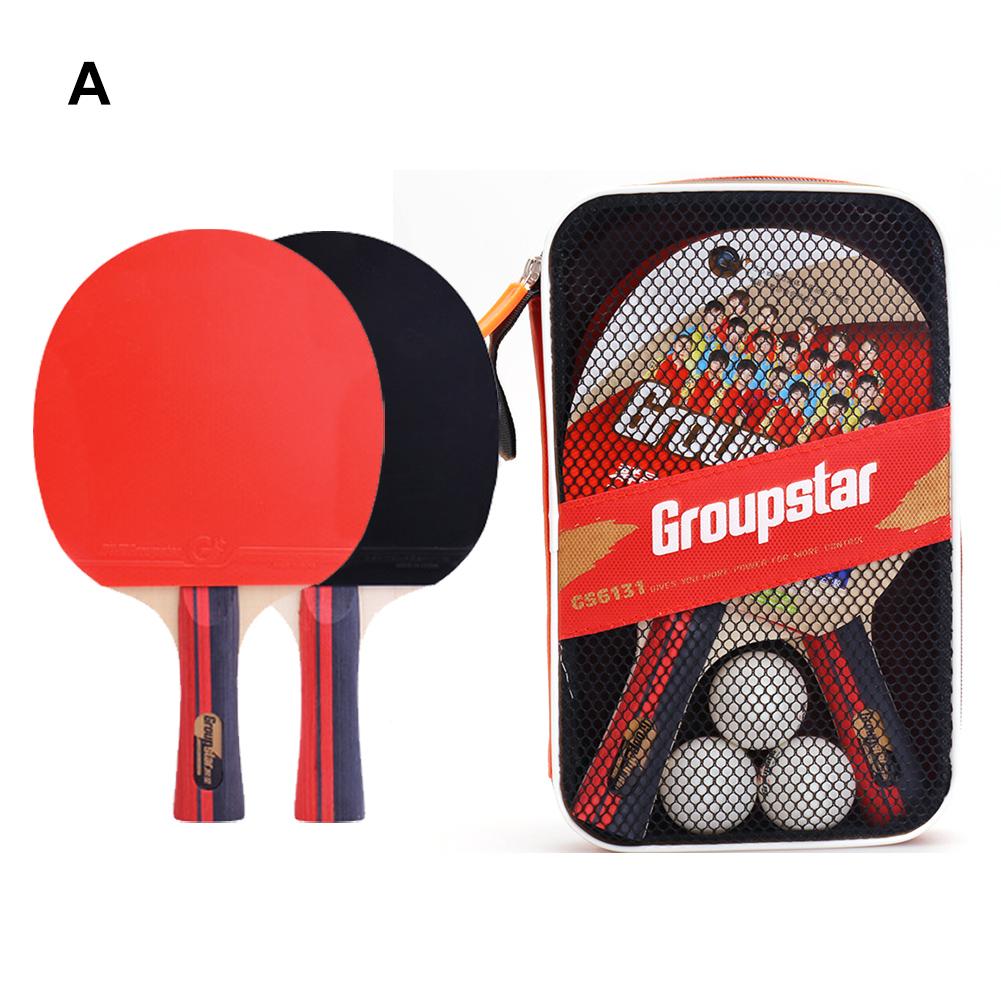 Portable Table Tennis Training Set Retractable Pingpong Net Indoor Outdoor Table Tennis Paddle Practice Trainer With Storage Bag: 1Pair Long Racket