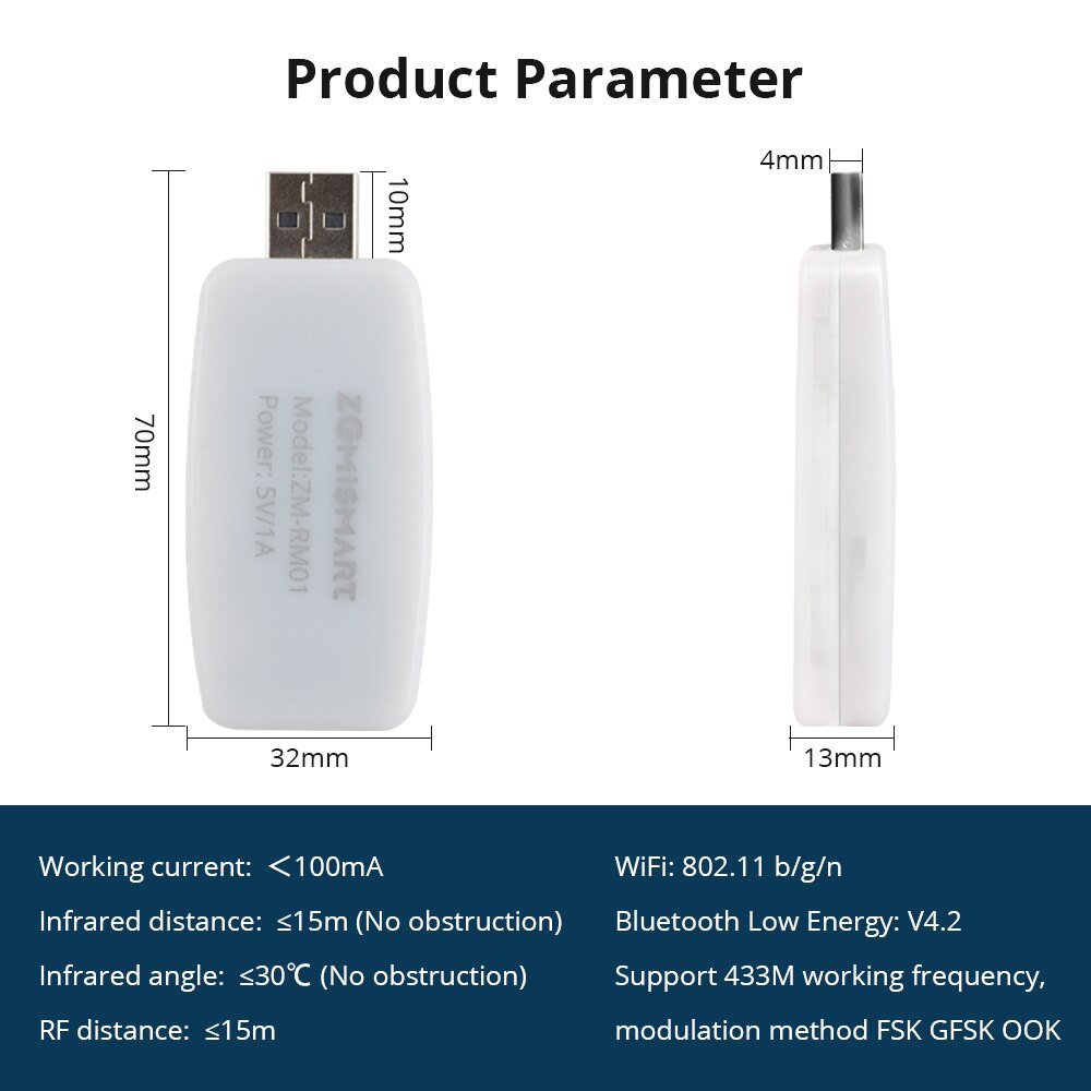 Zemismart RF+IR Universal Remote Control WiFi Smart Home Automation Tuya App Alexa Google Home Control Curtain Motor Air-Con