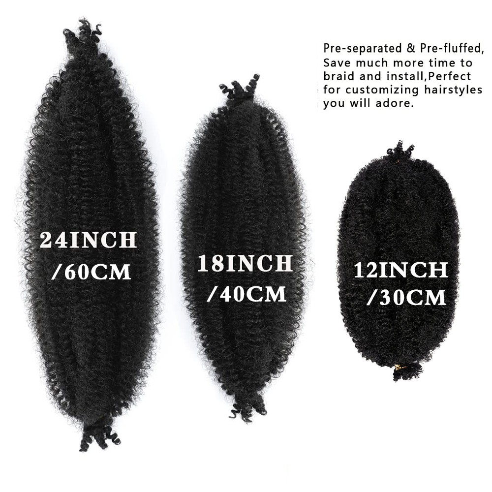 Cheveux Afro torsadés élastiques, 1/3/8 paquets de cheveux tressés Marley torsadés pré-séparés, adaptés aux cheveux synthétiques crépus Afro torsadés endommagés