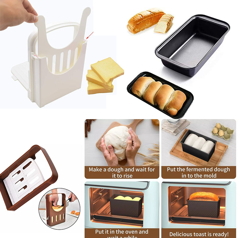 Kastenform aus Kohlenstoffstahl mit Deckel zum Backen von Brot, Sandwichform, rechteckige Toastform mit Anti-Kette, Küchen-Backwerkzeug