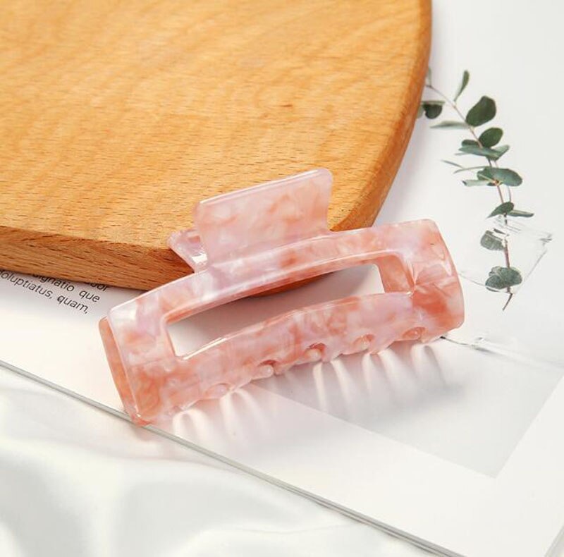 Clip de pelo decorativo Retro de leopardo accesorios para el pelo de acetato placa agarre Clip herramientas de estilo: pink