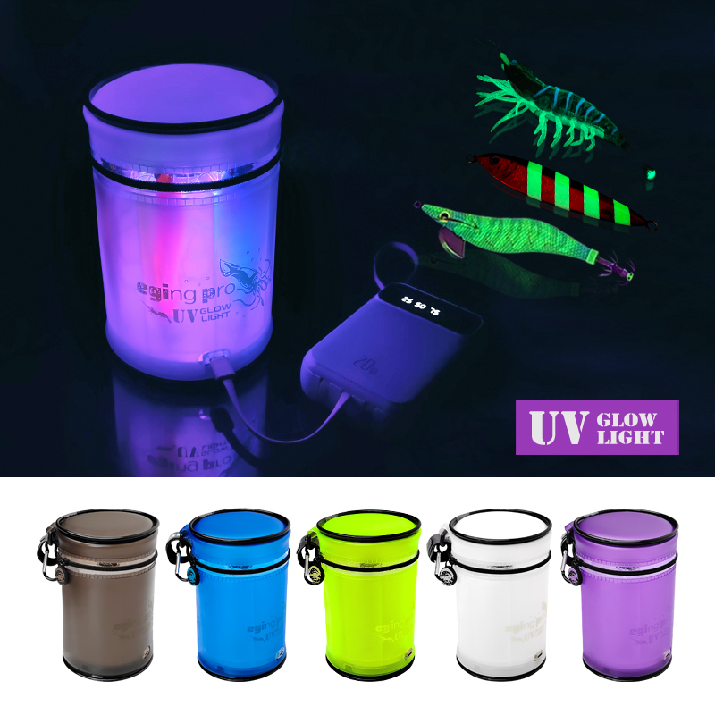 ILURE UV Aansteker Visaas Accumulator Jig Zacht Aas LED Flash Glow In Dark Operated Inktvis Licht Zeevissen Accessoires