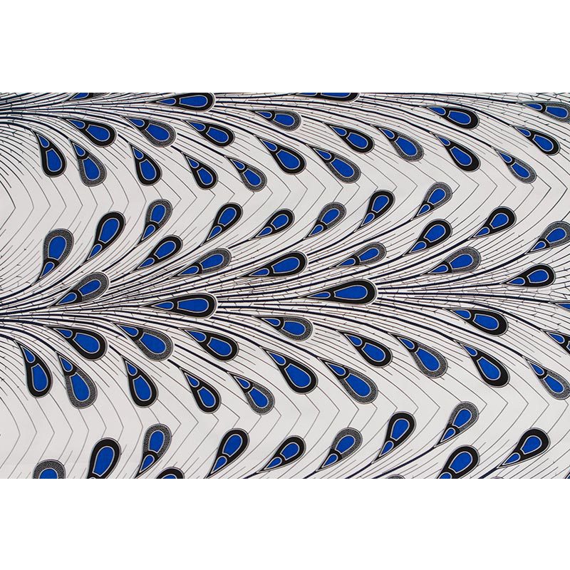 Tissu de couture en plume de paon 6 Yards | Haut imprimé africain à la , , nigéria, cire d'ankara, tissu de coton, Lot