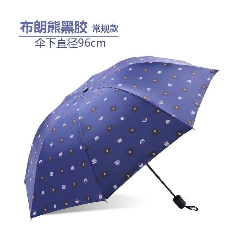 Stil tegneserie bjørn vinyl paraply solafvisende college stil tredobbelt paraply frisk paraply uv parasol: Flåde