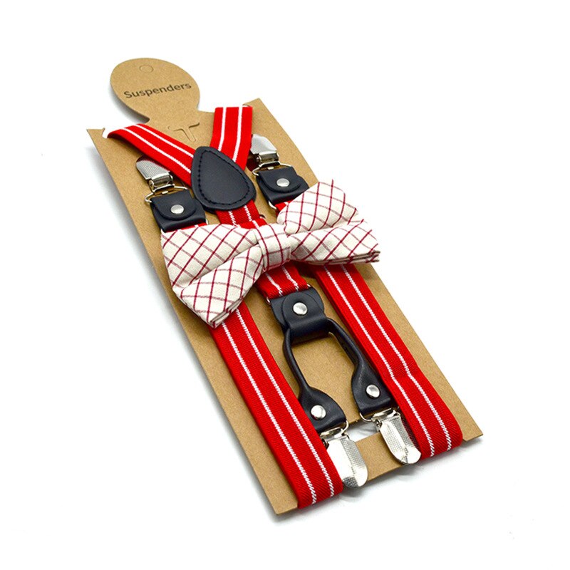 Beige Mens Suspenders Braces Women Bow Tie Dress Suspenders Belt Husband Striped Y Back Suspender Pants for Adults: red