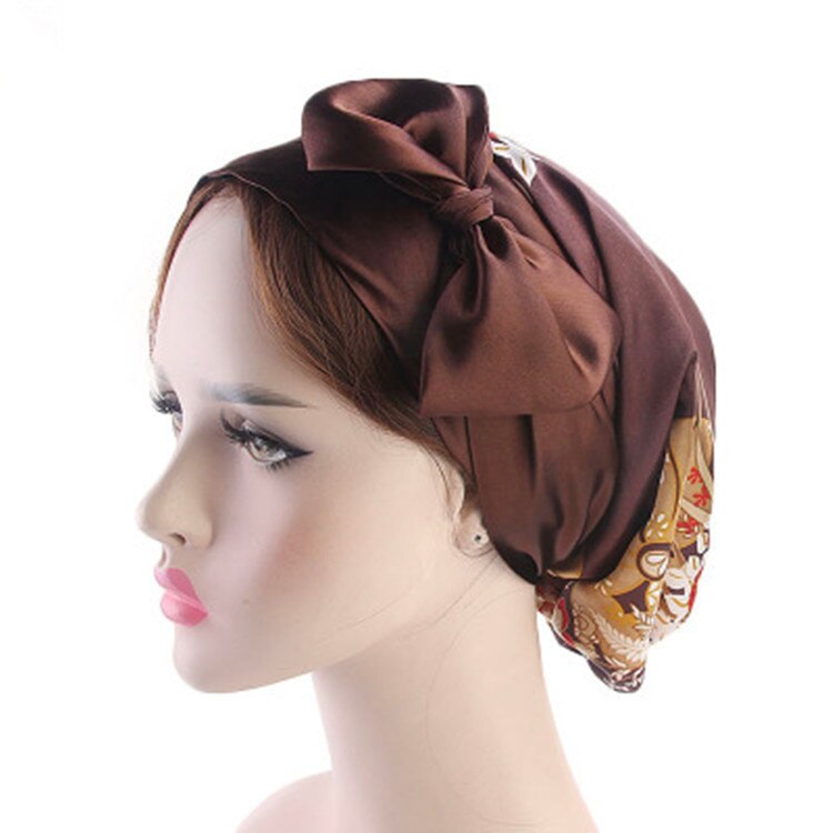 Dames zijden douchemuts, nachtmuts, haarnetje, hoed, hoofdbedekking, satijnen tulband, hoofddoek: 3