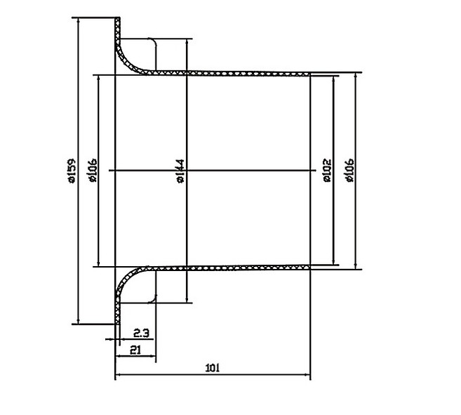 Subwoofer Tieftöner Lautsprecher Hafen Rohr Bass Reflex Rohr Lautsprecher entlüften 144x101mm