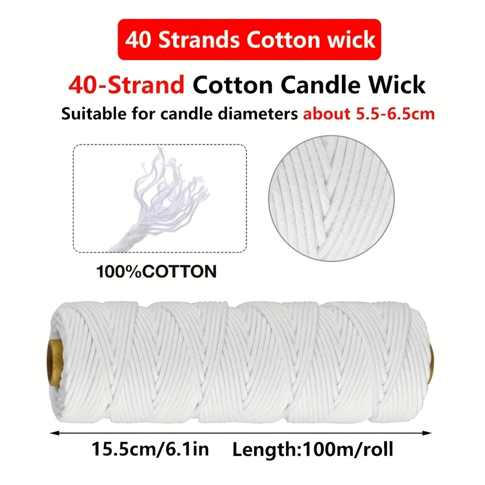 Kit de herramientas para hacer velas, mecha de vela de 100m/rollo, hechos a mano ecológicos para entusiastas, mechas de algodón para herramientas de fabricación de velas DIY: Gris oscuro