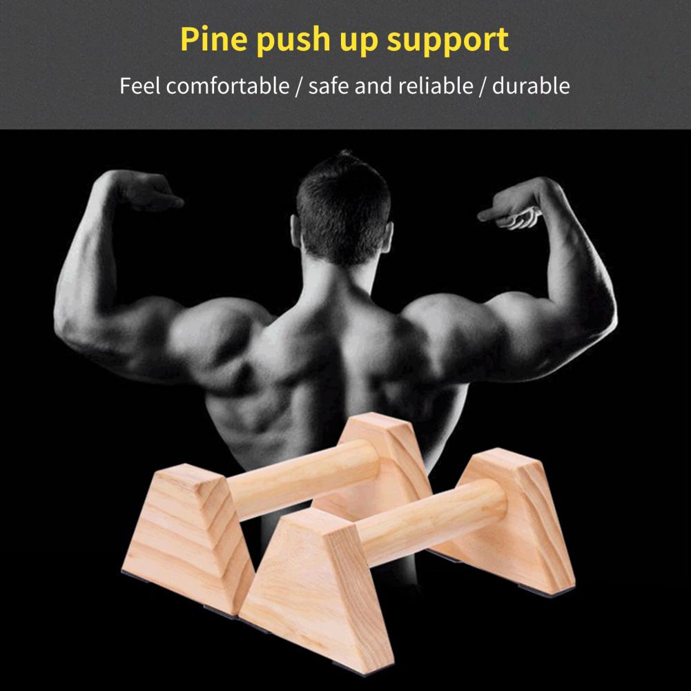 1 Paar Hout Parallettes Grote Hout Verdikte Driehoek Ondersteuning Hout Parallettes Voor Gym Push-Up Handvat Parallettes Bar
