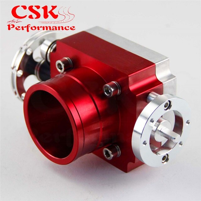 Universal 60mm VQ35TPS Aluminum Throttle Body Intake Manifold Billet Silver/Blue/Red: Red