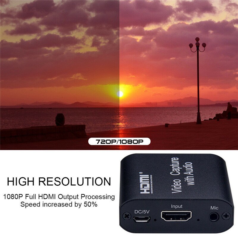 HDMI Video Capture Card with Audio HDMI to USB Converter Grabber Video Recording