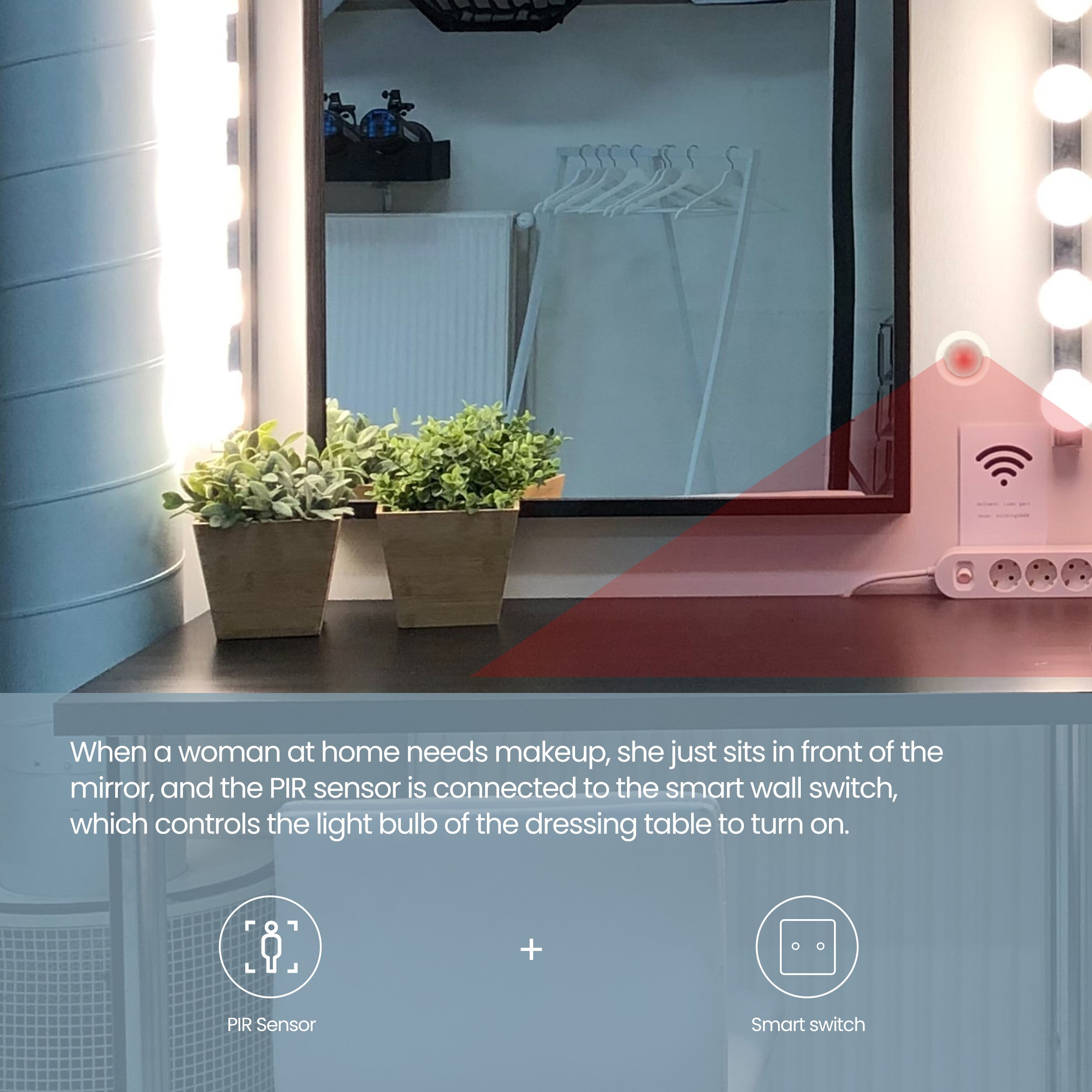 Zigbee 3.0 Tuya Mini Smart Human Motion Movement Body PIR Transducer Sensor Smart Life Home Security Wireless Connection Light